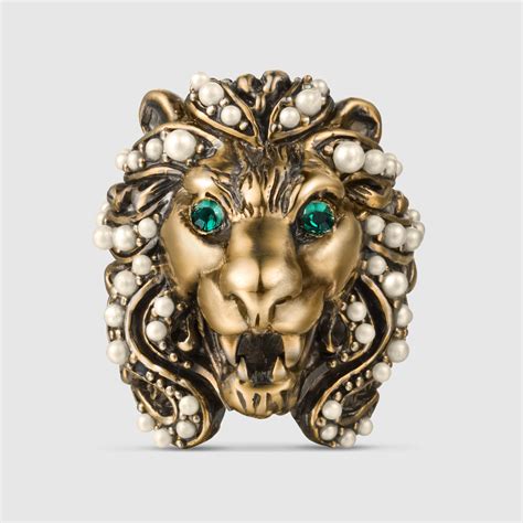 fake gucci lion head ring|gucci lion ring men.